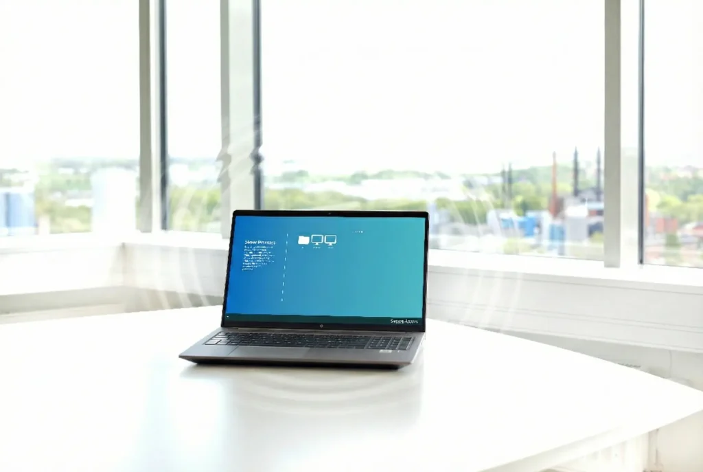 laptop med vågor som rös signaler