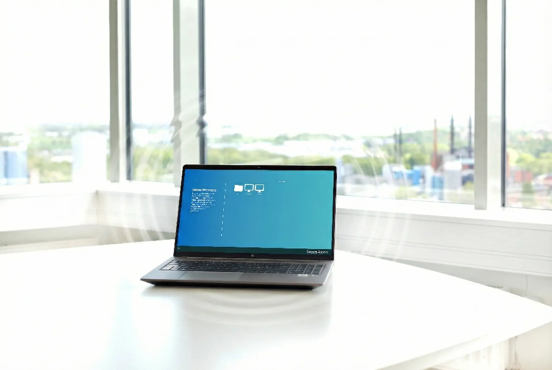laptop med vågor som rös signaler